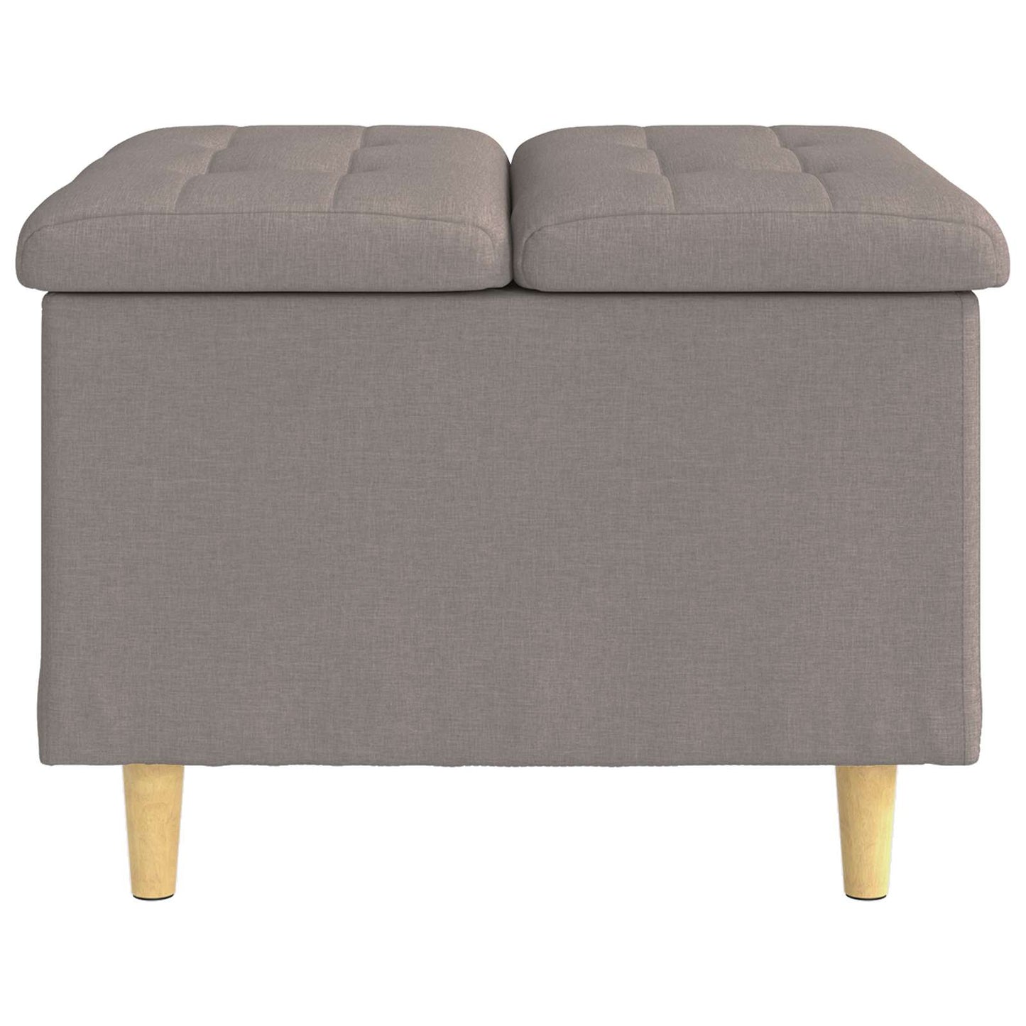 Úložný Taburet S Polštářem Taupe 60 X 60 X 45 Cm Textil