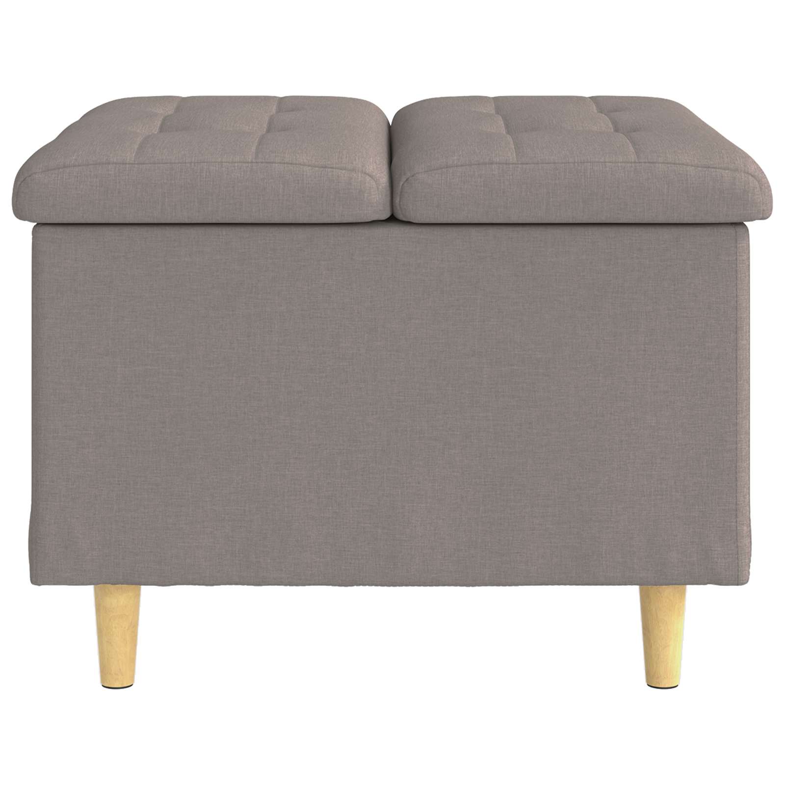 Úložný Taburet S Polštářem Taupe 60 X 60 X 45 Cm Textil