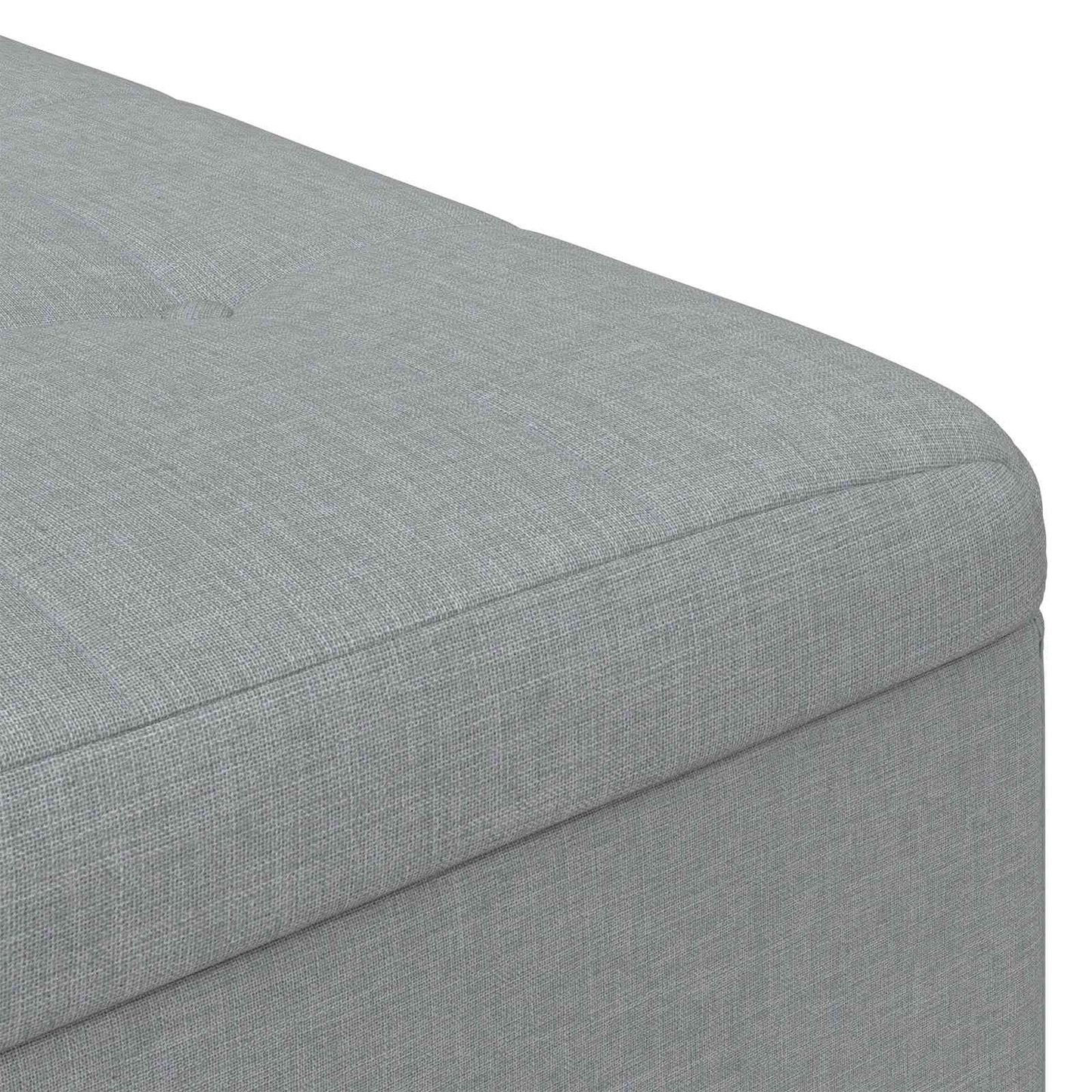 Úložný Taburet S Polštářem Světle Šedá 80 X 80 X 45 Cm Textil