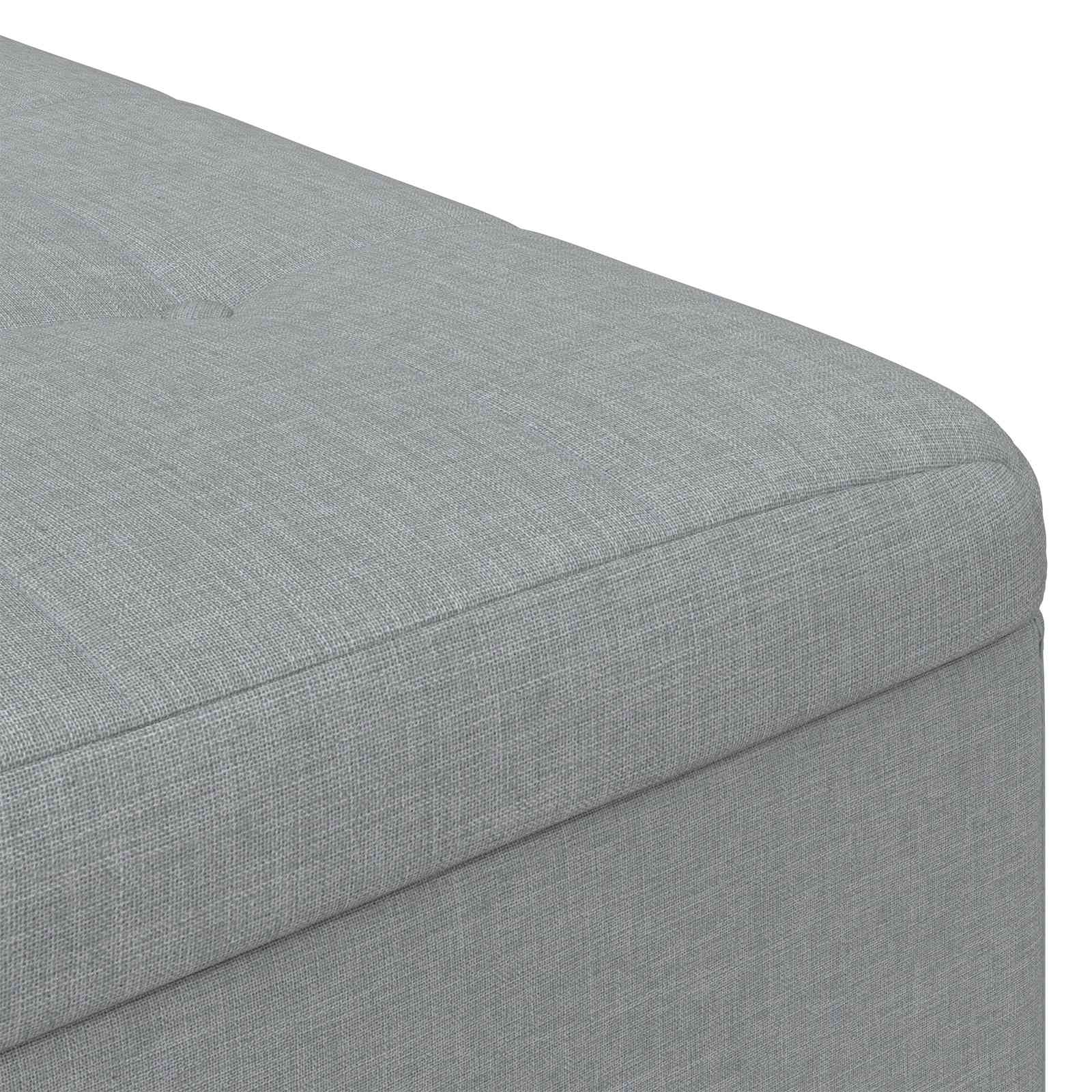 Úložný Taburet S Polštářem Světle Šedá 80 X 80 X 45 Cm Textil