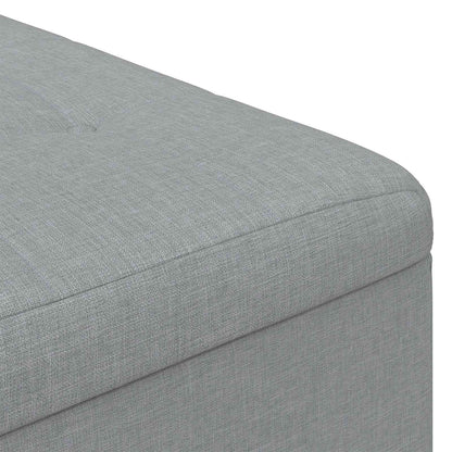 Úložný Taburet S Polštářem Světle Šedá 80 X 80 X 45 Cm Textil