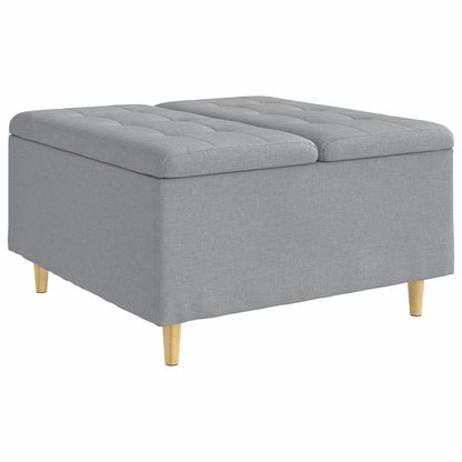 Úložný Taburet S Polštářem Světle Šedá 80 X 80 X 45 Cm Textil