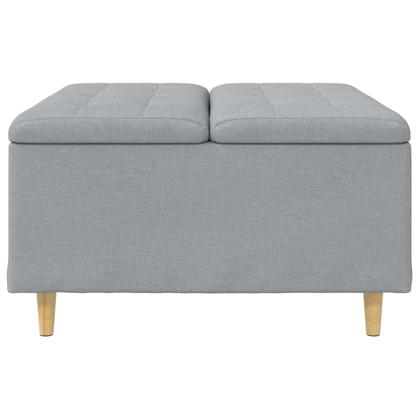 Úložný Taburet S Polštářem Světle Šedá 80 X 80 X 45 Cm Textil