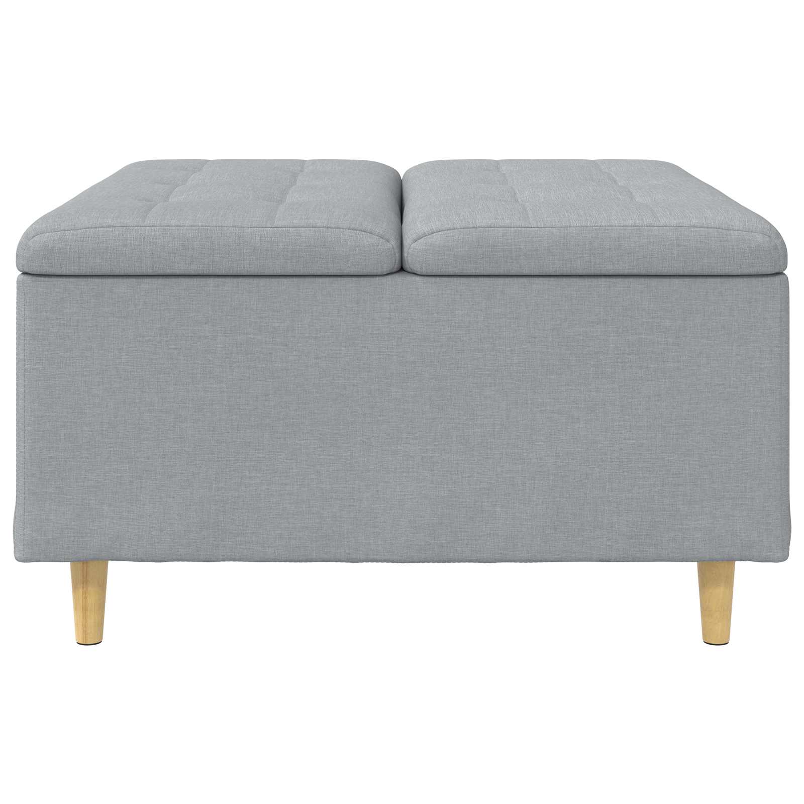 Úložný Taburet S Polštářem Světle Šedá 80 X 80 X 45 Cm Textil