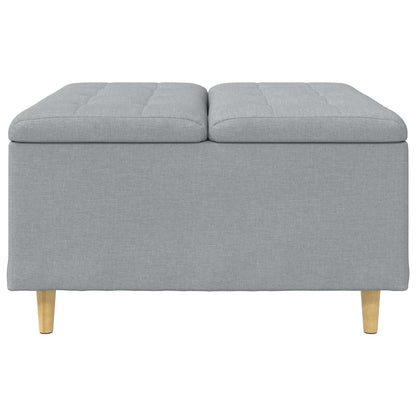 Úložný Taburet S Polštářem Světle Šedá 80 X 80 X 45 Cm Textil