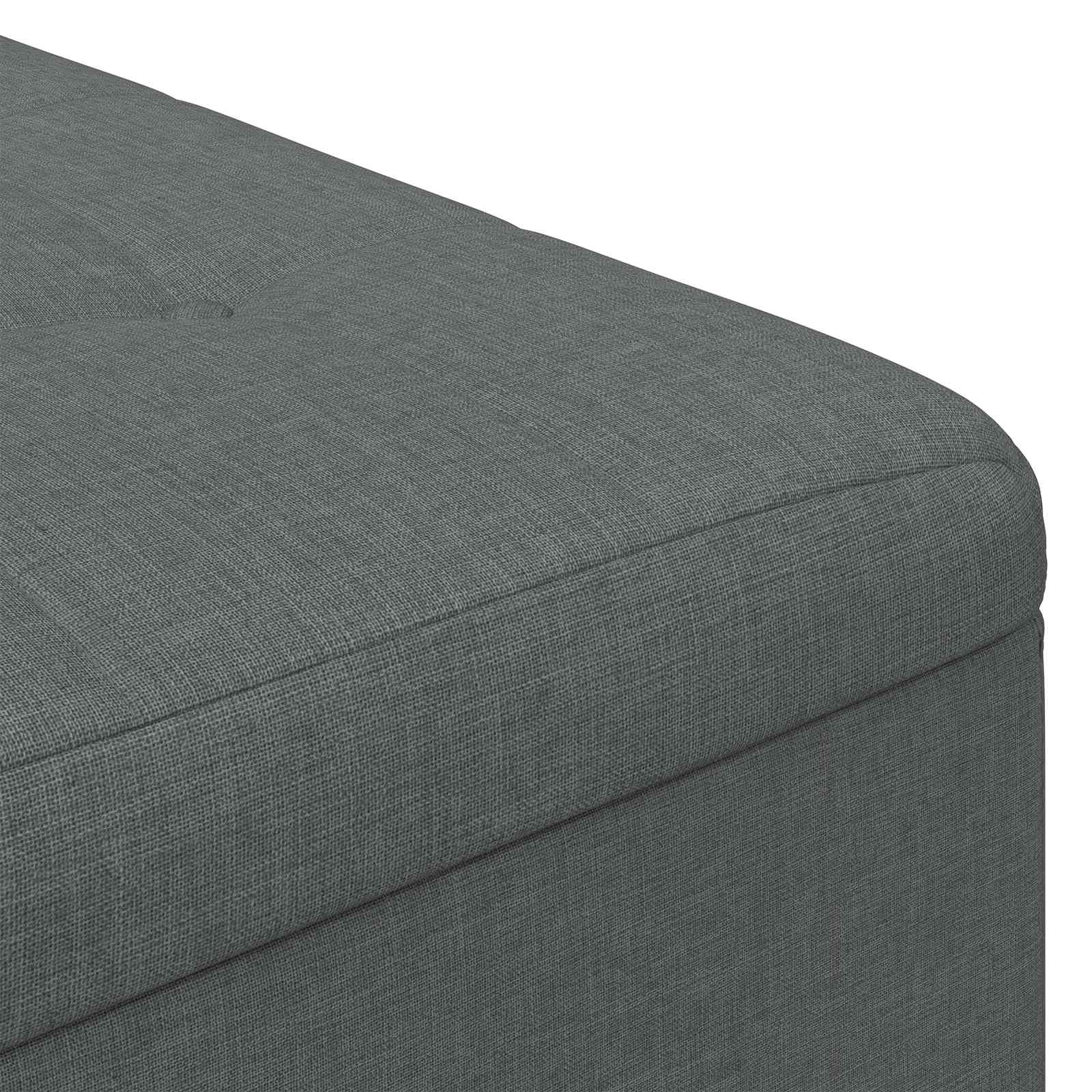 Úložný Taburet S Polštářem Tmavě Šedá 80 X 80 X 45 Cm Textil