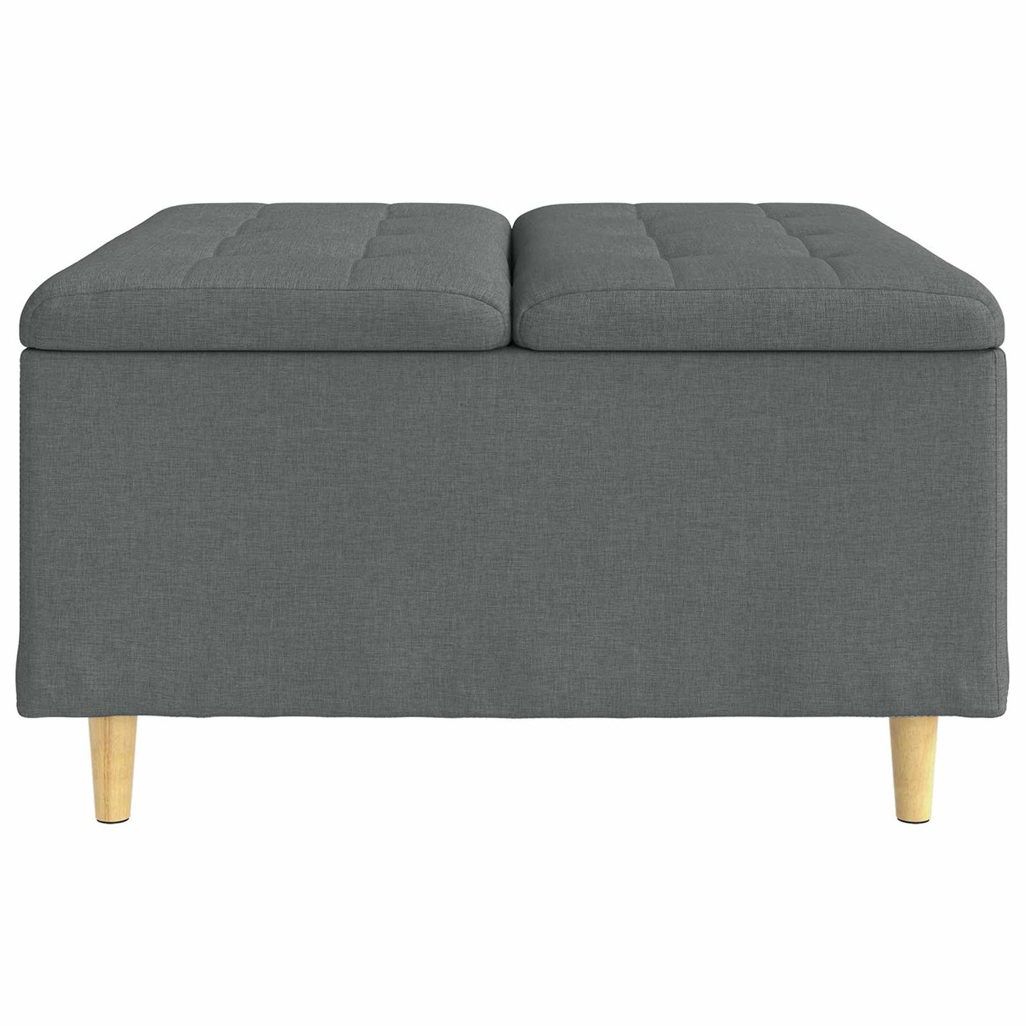 Úložný Taburet S Polštářem Tmavě Šedá 80 X 80 X 45 Cm Textil