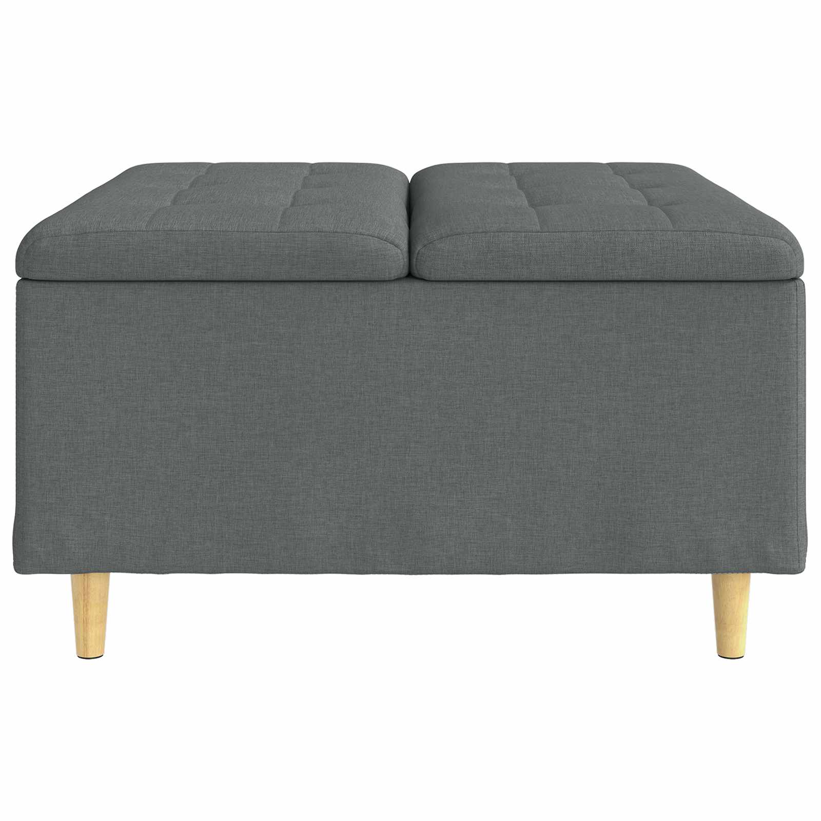 Úložný Taburet S Polštářem Tmavě Šedá 80 X 80 X 45 Cm Textil
