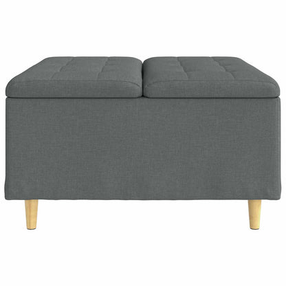Úložný Taburet S Polštářem Tmavě Šedá 80 X 80 X 45 Cm Textil