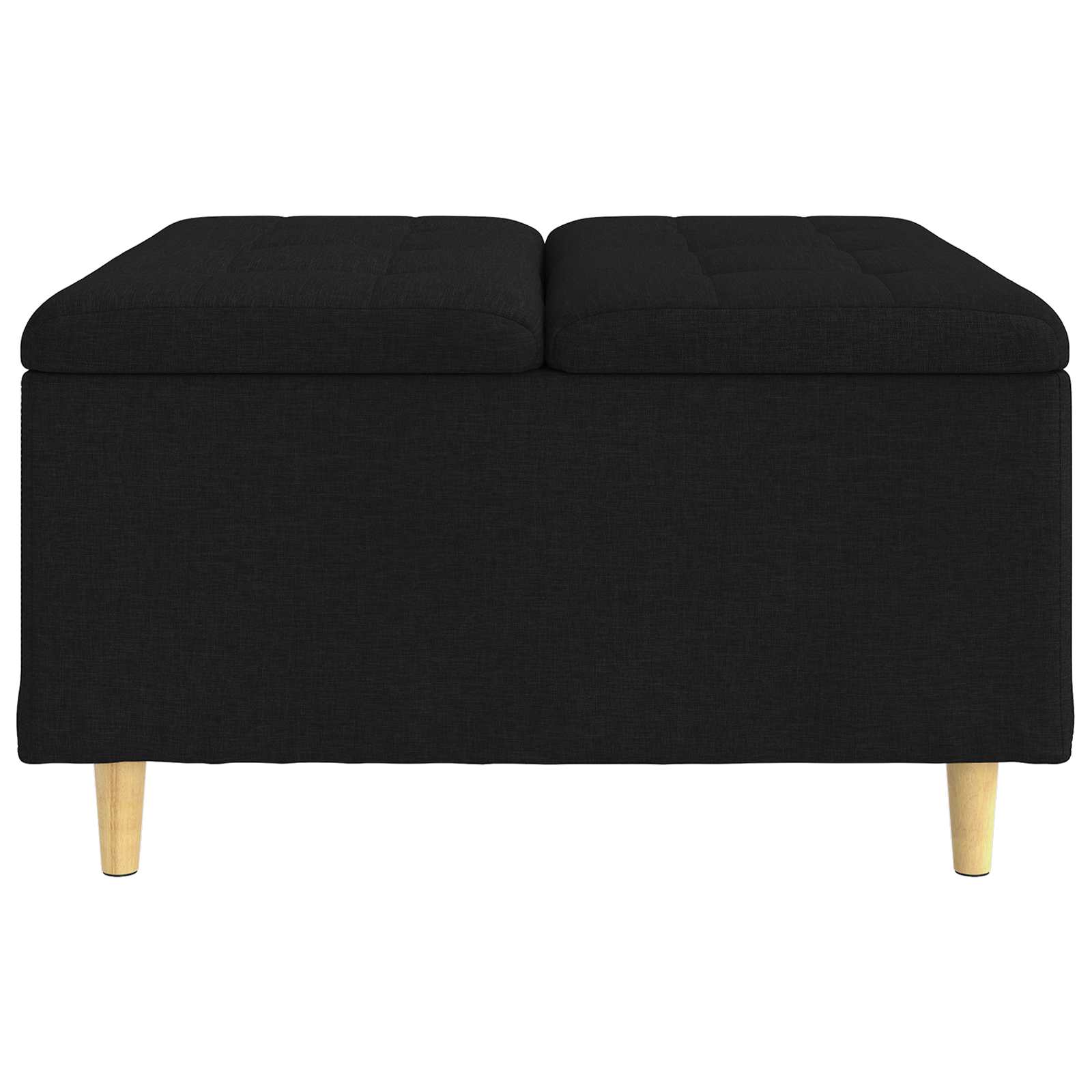 Úložný Taburet S Polštářem Černý 80 X 80 X 45 Cm Textil