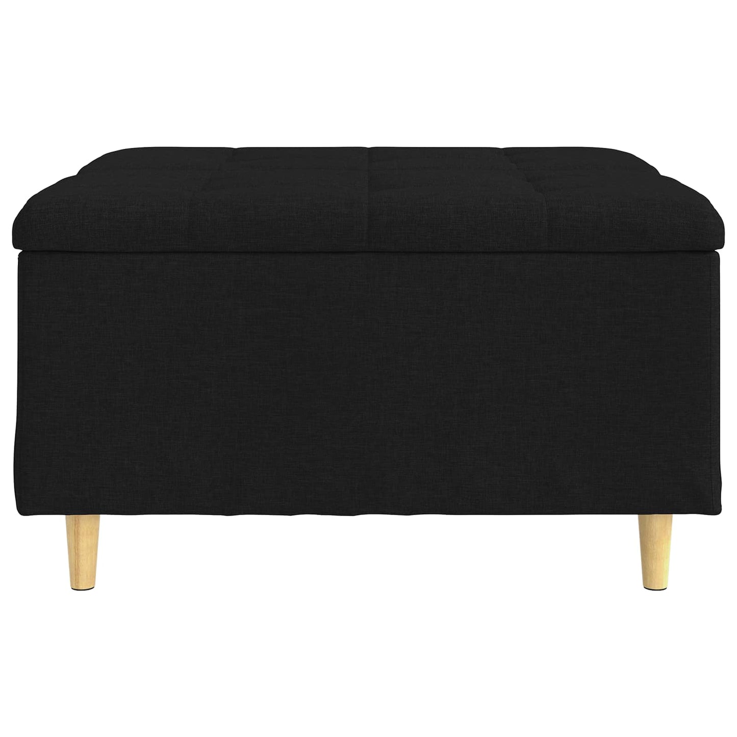 Úložný Taburet S Polštářem Černý 80 X 80 X 45 Cm Textil