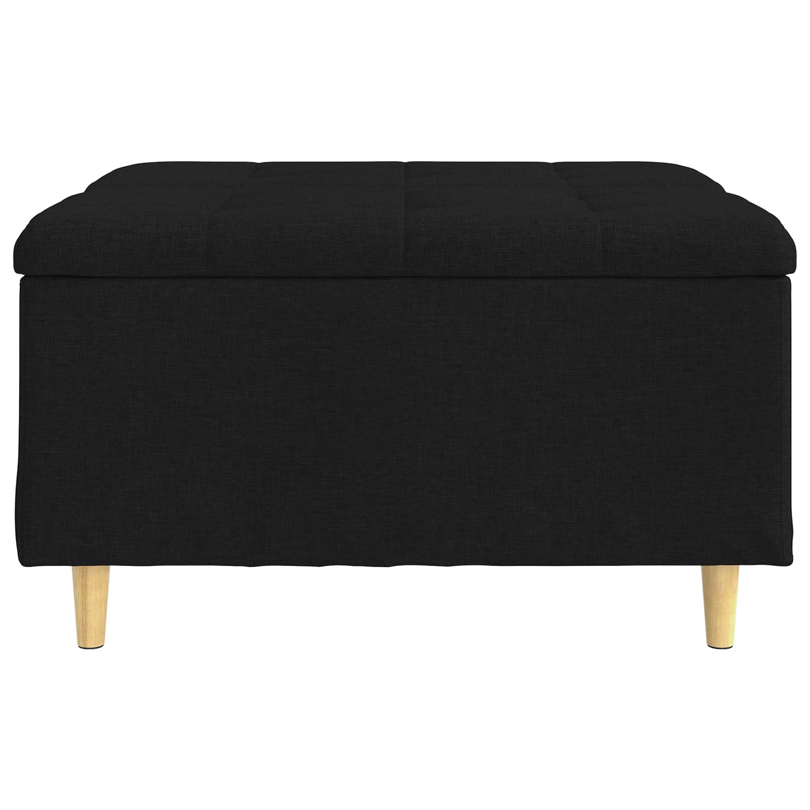 Úložný Taburet S Polštářem Černý 80 X 80 X 45 Cm Textil