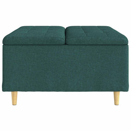 Úložný Taburet S Polštářem Tmavě Zelená 80 X 80 X 45 Cm Textil