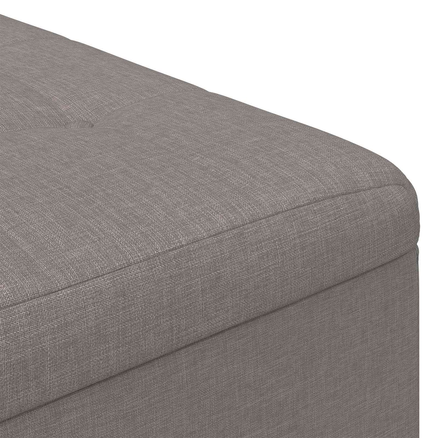 Úložný Taburet S Polštářem Taupe 80 X 80 X 45 Cm Textil