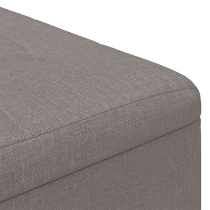 Úložný Taburet S Polštářem Taupe 80 X 80 X 45 Cm Textil