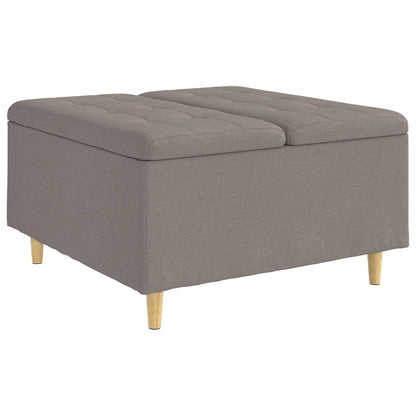 Úložný Taburet S Polštářem Taupe 80 X 80 X 45 Cm Textil