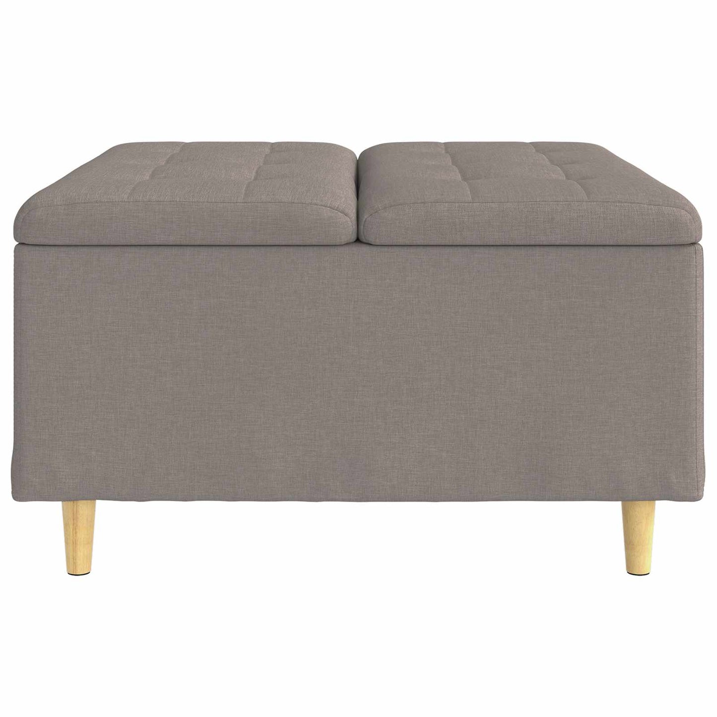 Úložný Taburet S Polštářem Taupe 80 X 80 X 45 Cm Textil