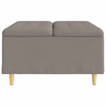 Úložný Taburet S Polštářem Taupe 80 X 80 X 45 Cm Textil