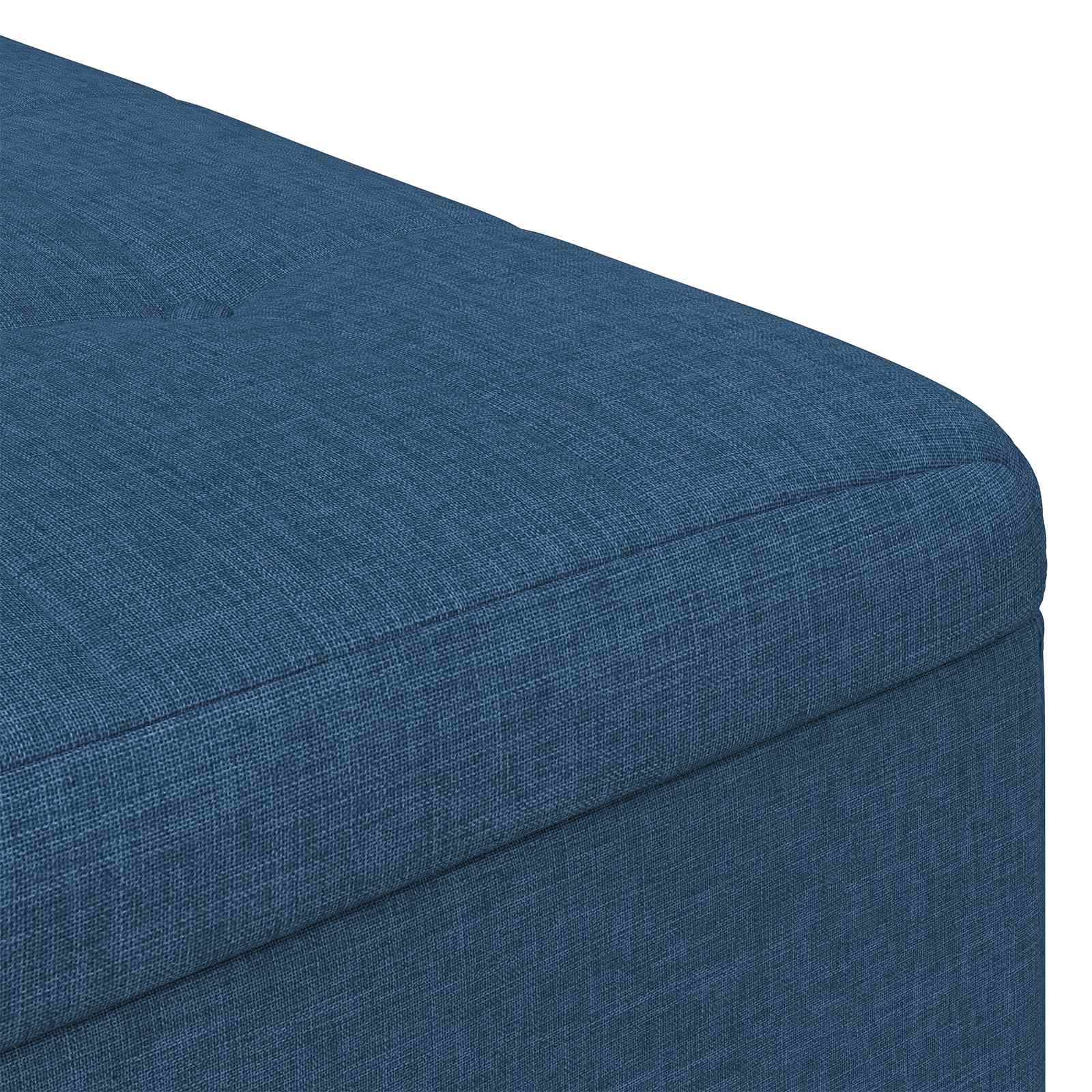 Úložný Taburet S Polštářem Modrá 80 X 80 X 45 Cm Textil