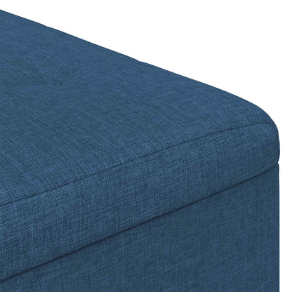 Úložný Taburet S Polštářem Modrá 80 X 80 X 45 Cm Textil