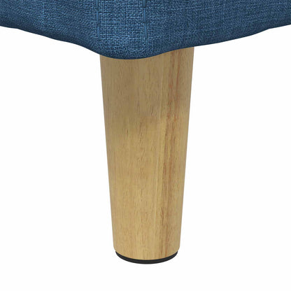Úložný Taburet S Polštářem Modrá 80 X 80 X 45 Cm Textil