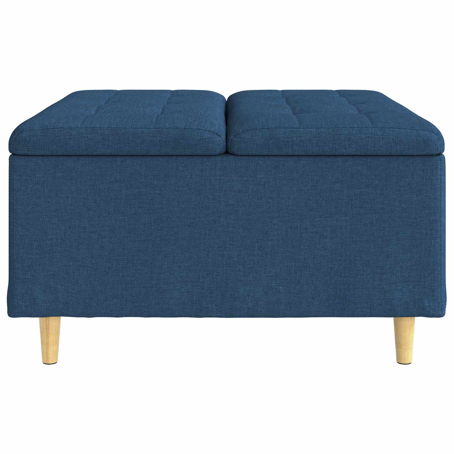 Úložný Taburet S Polštářem Modrá 80 X 80 X 45 Cm Textil