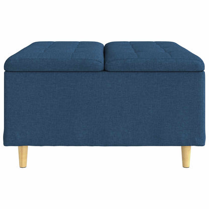 Úložný Taburet S Polštářem Modrá 80 X 80 X 45 Cm Textil