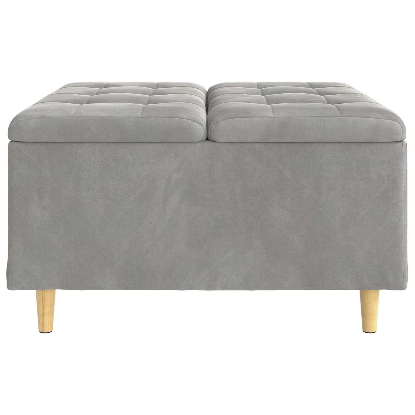 Úložný Taburet S Polštářem Světle Šedá 80 X 80 X 45 Cm Samet