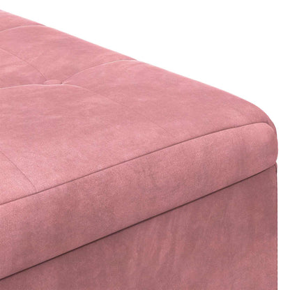 Úložný Taburet S Polštářem Růžová 80 X 80 X 45 Cm Samet