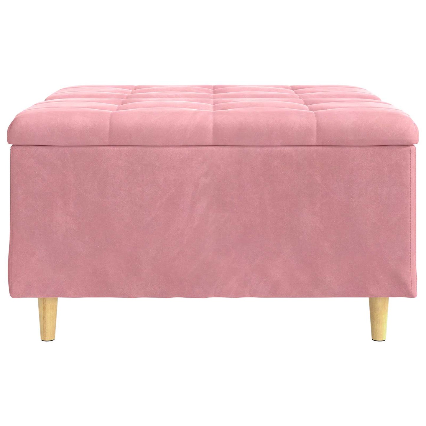 Úložný Taburet S Polštářem Růžová 80 X 80 X 45 Cm Samet