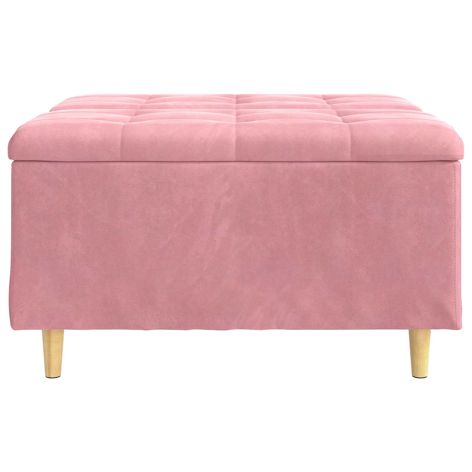Úložný Taburet S Polštářem Růžová 80 X 80 X 45 Cm Samet