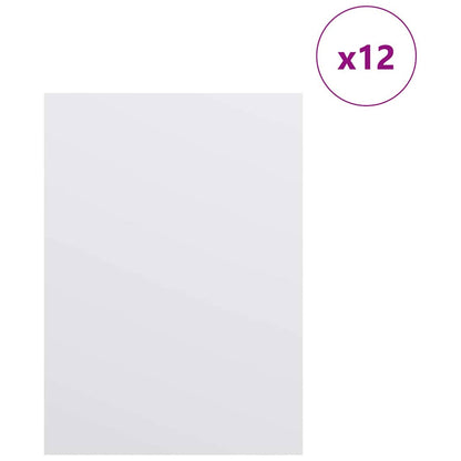 Dekorační Panely 12 Pcs Bílá 15 X 21 X 0.27 Cm Kompozitní Dřevo