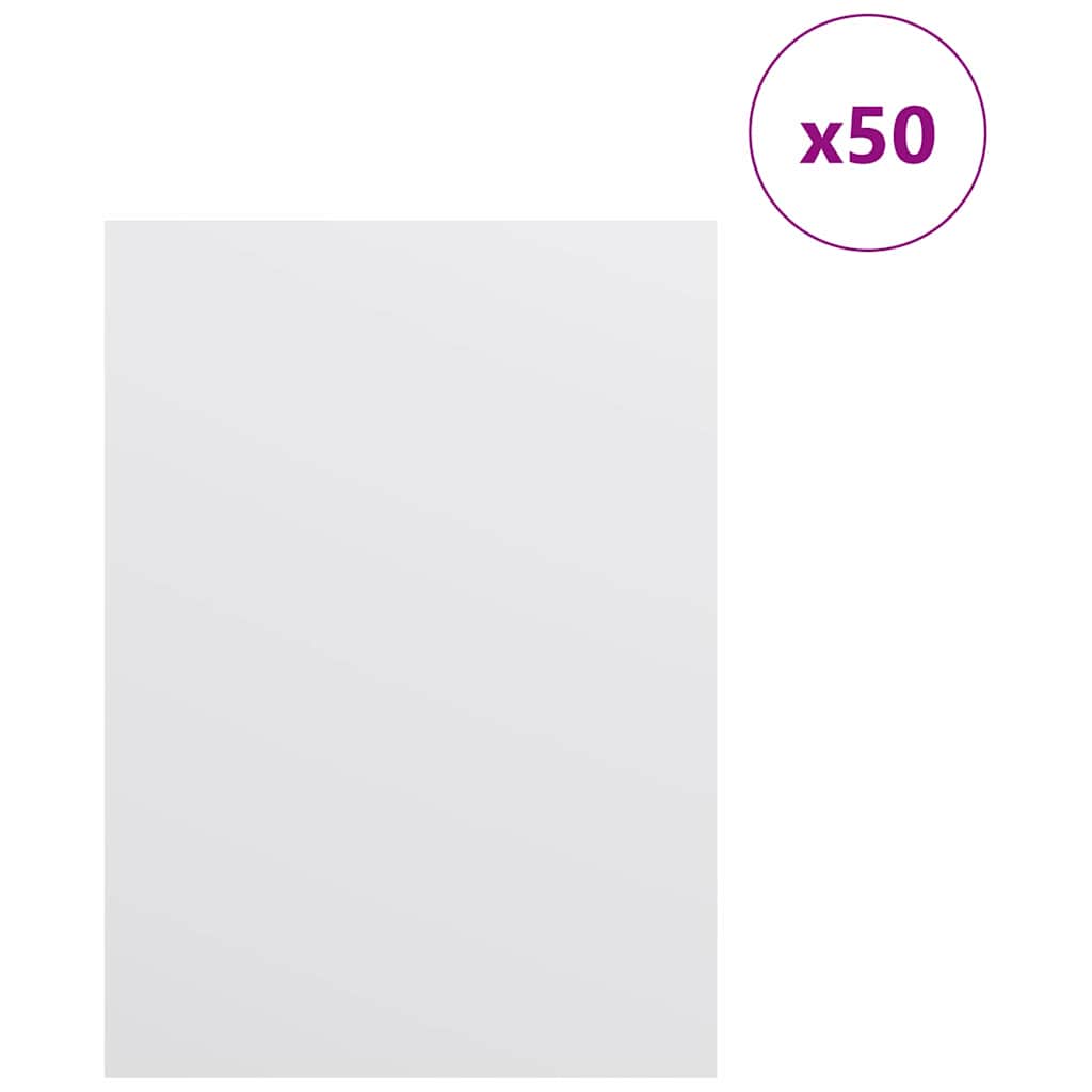 Dekorační Panely 50 Pcs Bílá 15 X 21 X 0.27 Cm Kompozitní Dřevo