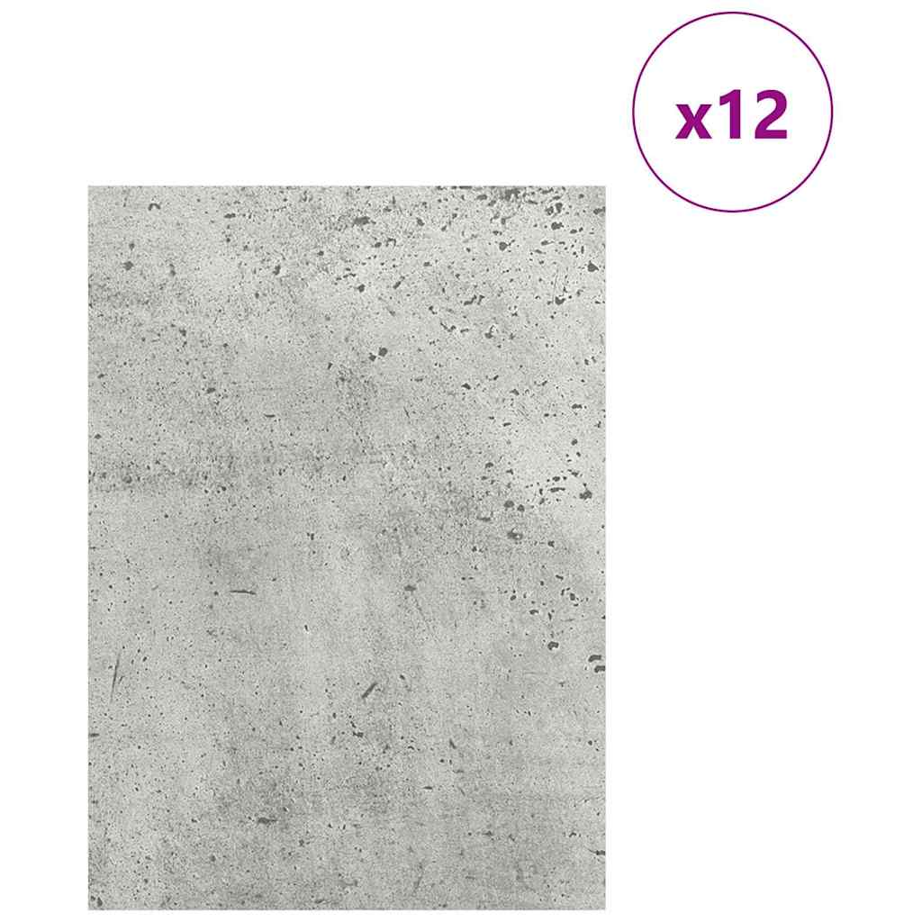 Dekorační Panely 12 Pcs Betonově Šedá 15 X 21 X 0.27 Cm