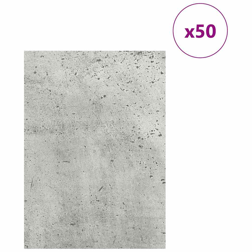 Dekorační Panely 50 Pcs Betonově Šedá 15 X 21 X 0.27 Cm