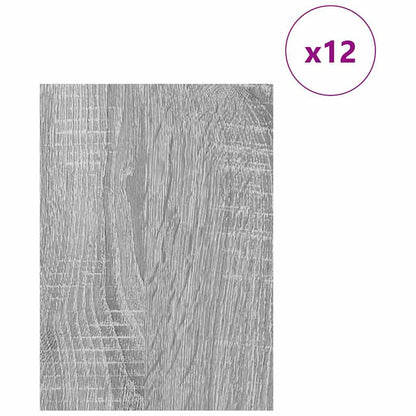 Dekorační Panely 12 Pcs Šedá Sonoma 15 X 21 X 0.27 Cm