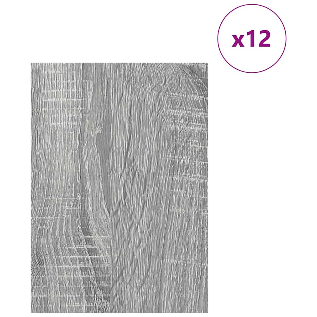 Dekorační Panely 12 Pcs Šedá Sonoma 21 X 30 X 0,27 Cm