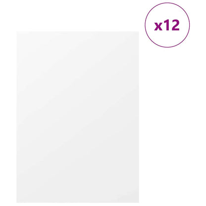 Dekorační Panely 12 Pcs Bílá 30 X 42 X 0.27 Cm Kompozitní Dřevo