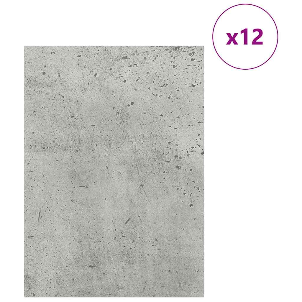 Dekorační Panely 12 Pcs Betonově Šedá 30 X 42 X 0.27 Cm