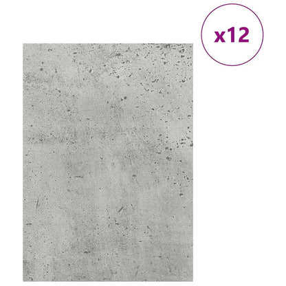 Dekorační Panely 12 Pcs Betonově Šedá 30 X 42 X 0.27 Cm