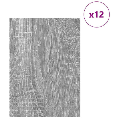 Dekorační Panely 12 Pcs Šedá Sonoma 30 X 42 X 0.27 Cm