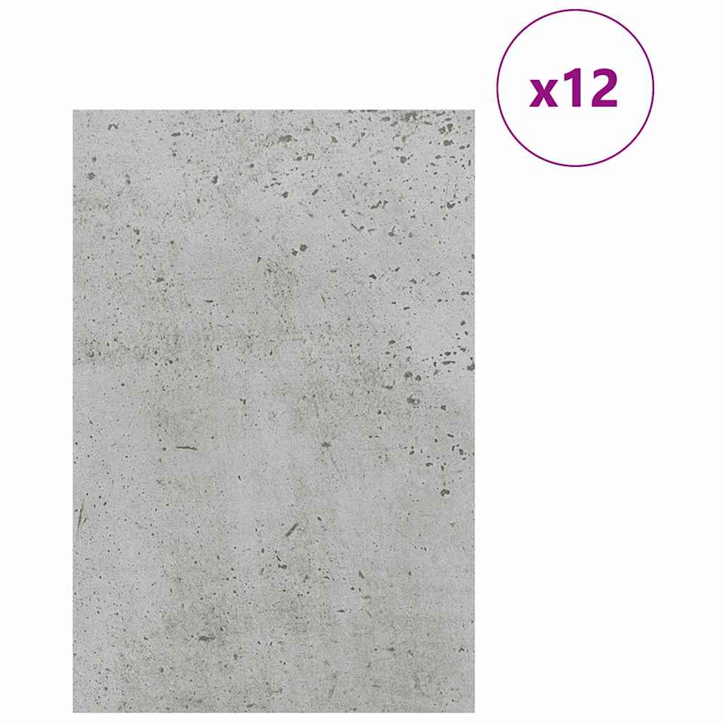 Dekorační Panely 12 Pcs Betonově Šedá 40 X 60 X 0,27 Cm