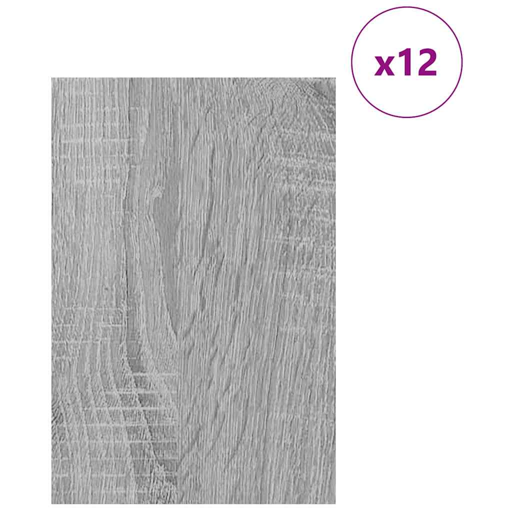 Dekorační Panely 12 Pcs Šedá Sonoma 40 X 60 X 0,27 Cm