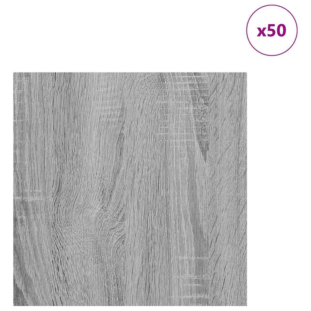 Dekorační Panely 50 Pcs Šedá Sonoma 30 X 30 X 0.27 Cm