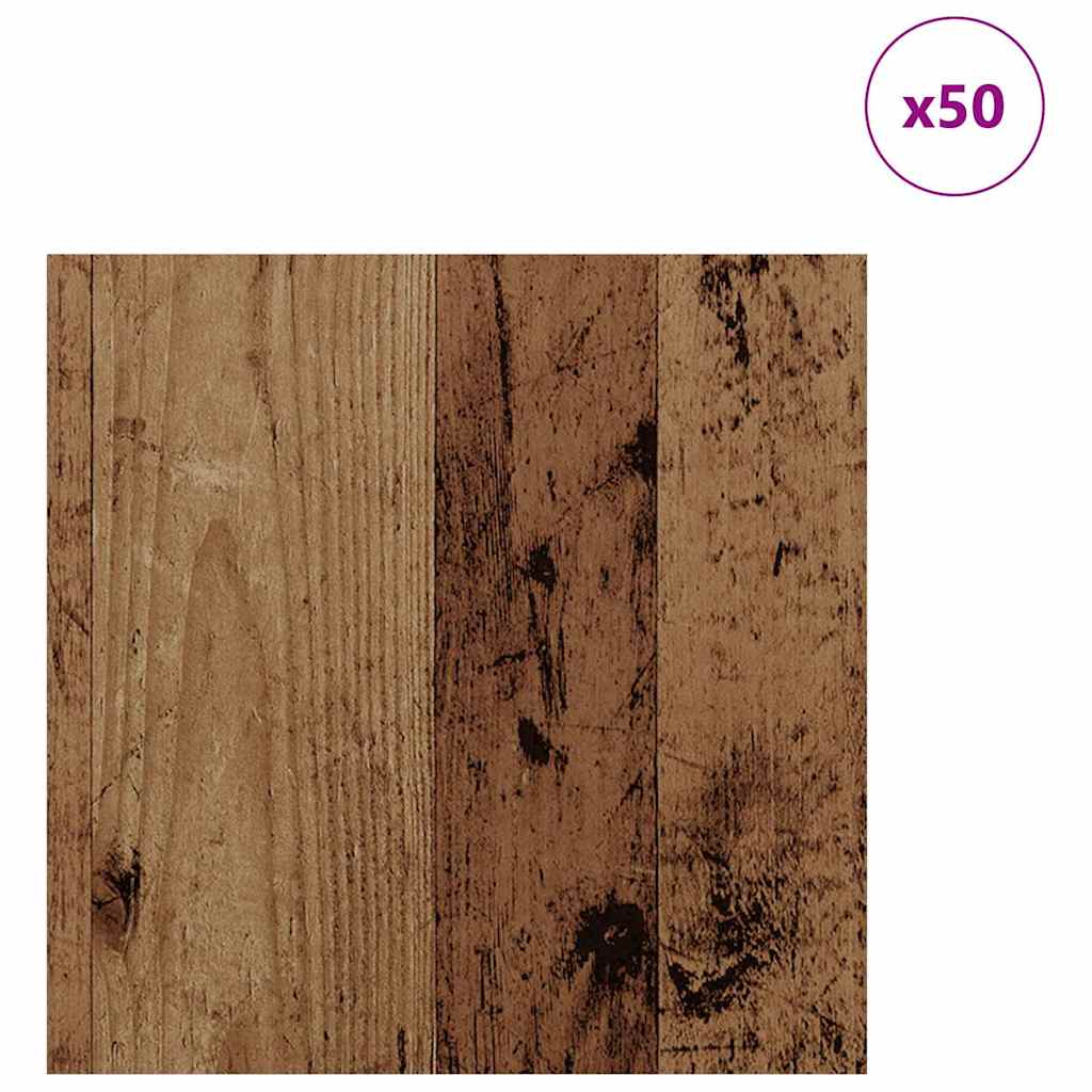 Dekorační Panely 50 Pcs Staré Dřevo 30 X 30 X 0.27 Cm