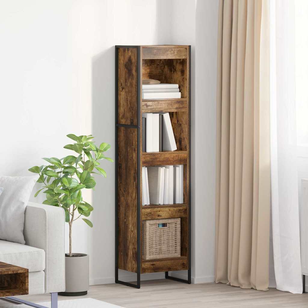 Knihovna 40 X 30 X 155 Cm Kompozitní Dřevo Kouřový Dub