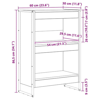 Knihovna 60 X 30 X 86,5 Cm Kompozitní Dřevo Umělecký Dub