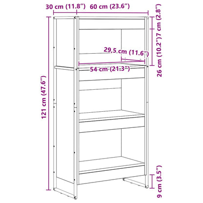Knihovna 60 X 30 X 121 Cm Kompozitní Dřevo Černý Dub
