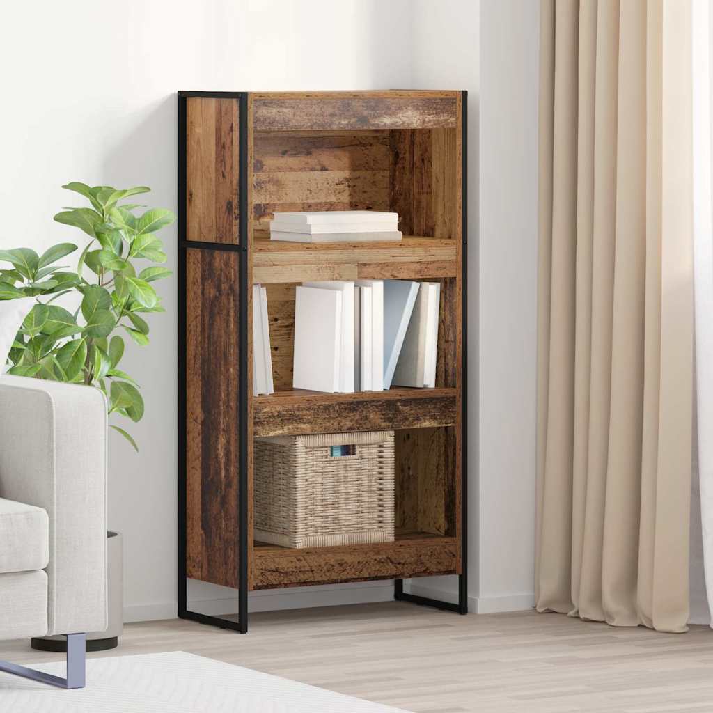 Knihovna 60 X 30 X 121 Cm Kompozitní Dřevo Staré Dřevo