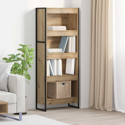Knihovna 60 X 30 X 155 Cm Kompozitní Dřevo Umělecký Dub